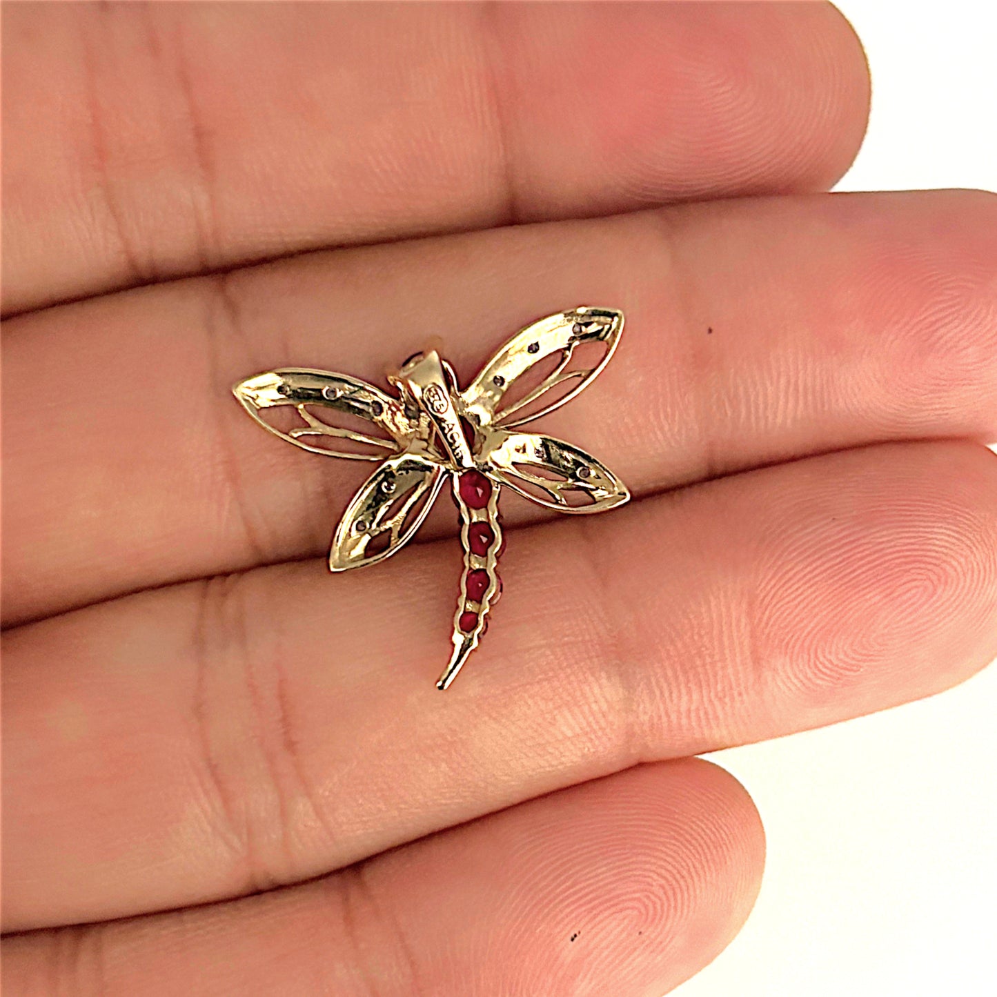 XMAS DEAL | 9kt Gold Crimson Flight Pendant - Dragon Fly