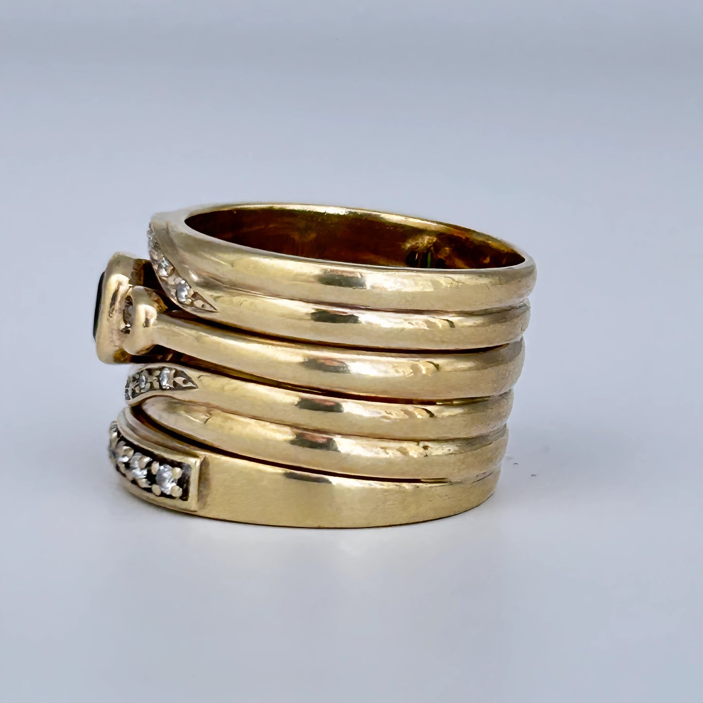 GOLD DEAL | 9kt Gold Emerald & Diamond Harmony Ring Valuation $5,400