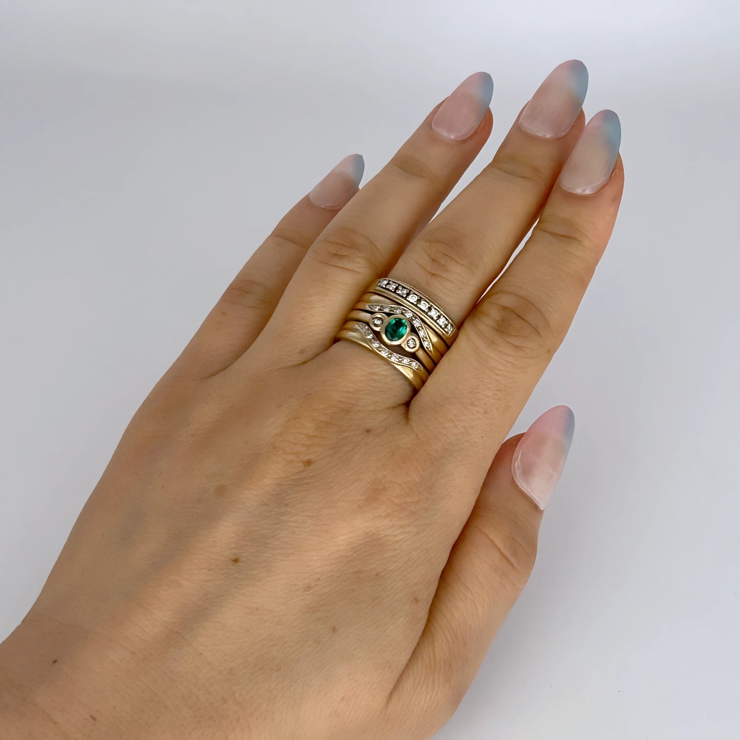 GOLD DEAL | 9kt Gold Emerald & Diamond Harmony Ring Valuation $5,400
