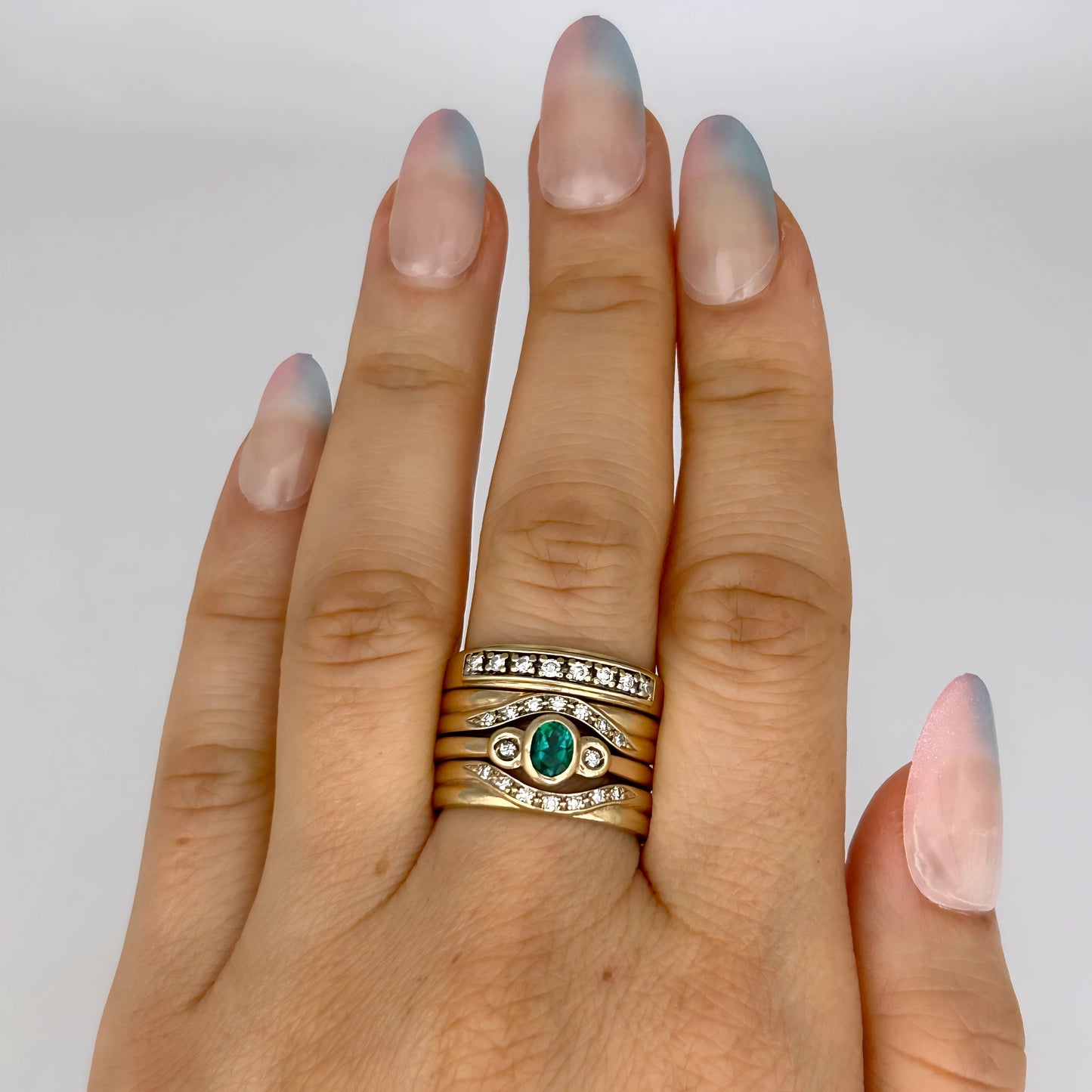 GOLD DEAL | 9kt Gold Emerald & Diamond Harmony Ring Valuation $5,400