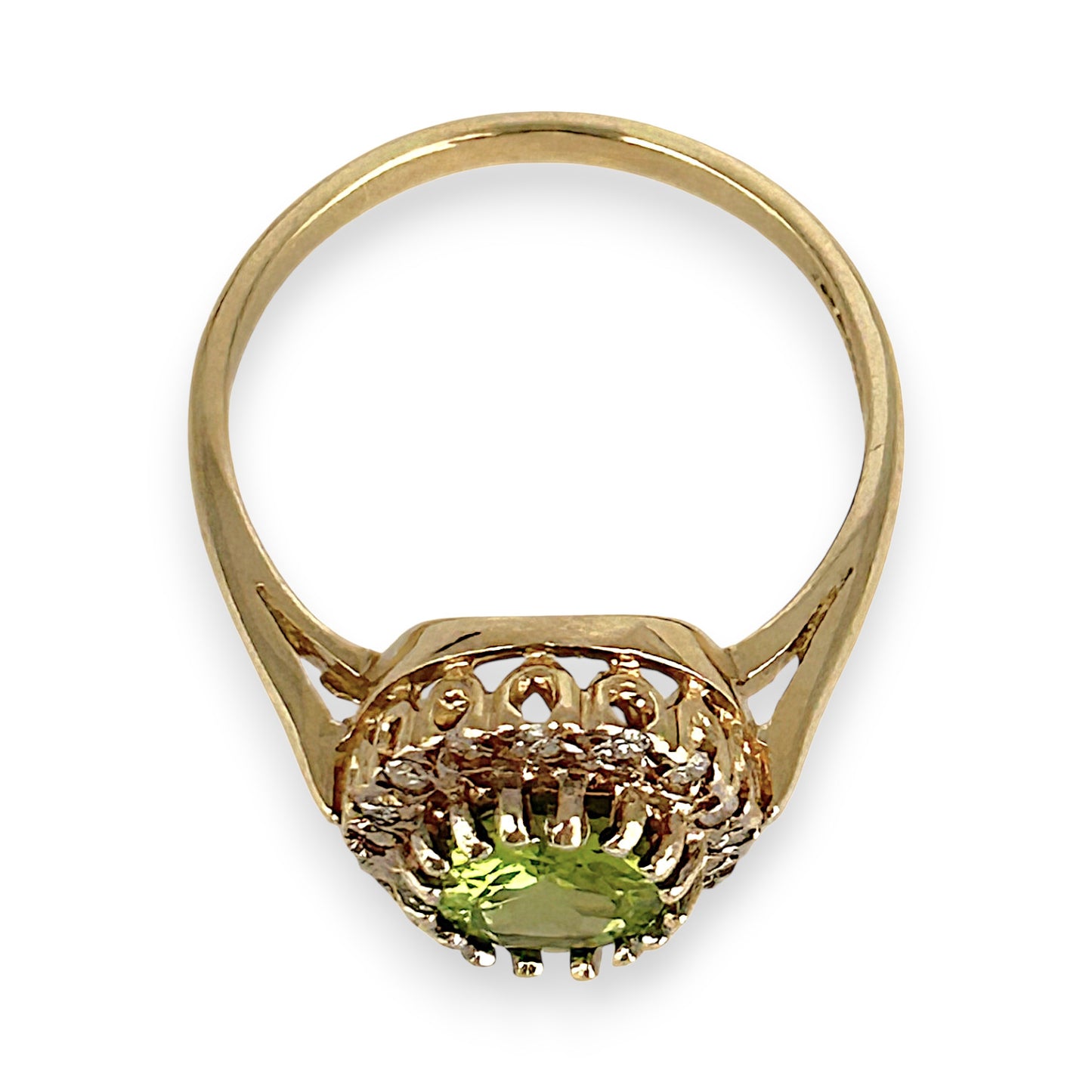 GOLD DEAL | 9kt Gold Halo of Eden Peridot Ring Valuation $2,100
