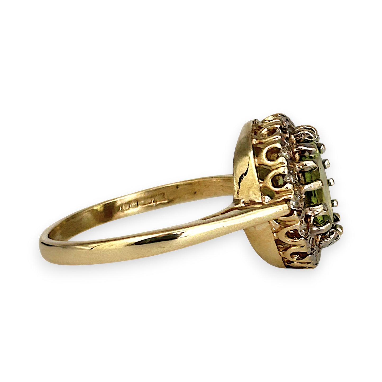 GOLD DEAL | 9kt Gold Halo of Eden Peridot Ring Valuation $2,100