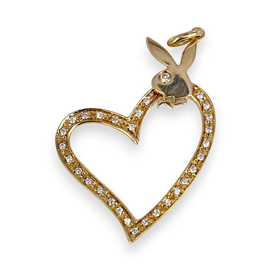 14ct Gold Playboy Heart Pendant with Diamonds. R # 225