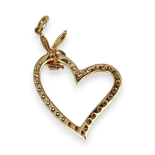 14ct Gold Playboy Heart Pendant with Diamonds. R # 225