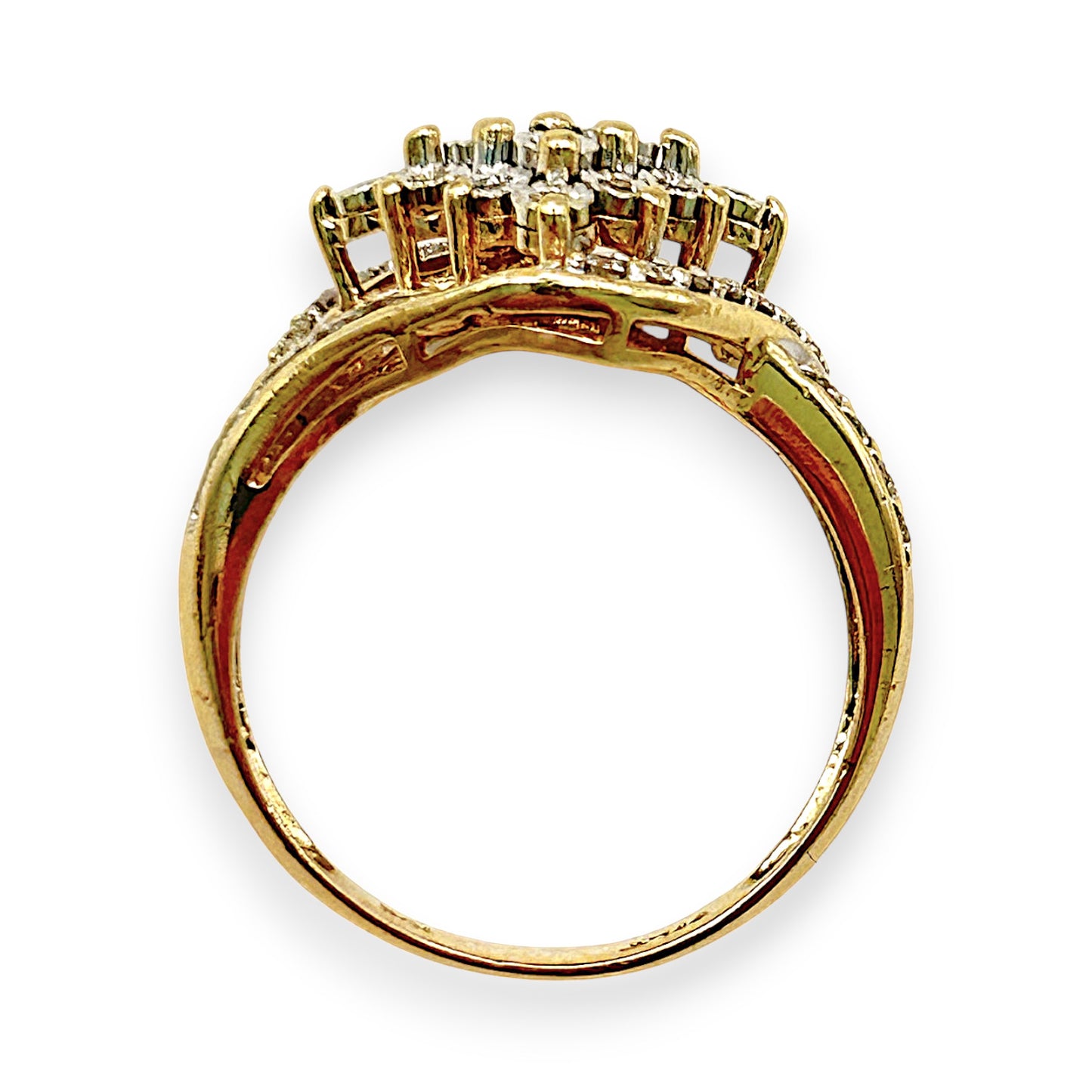 GOLD DEAL | 9kt Gold PROUNDS Radiance Cluster Ring Valuation $2,700