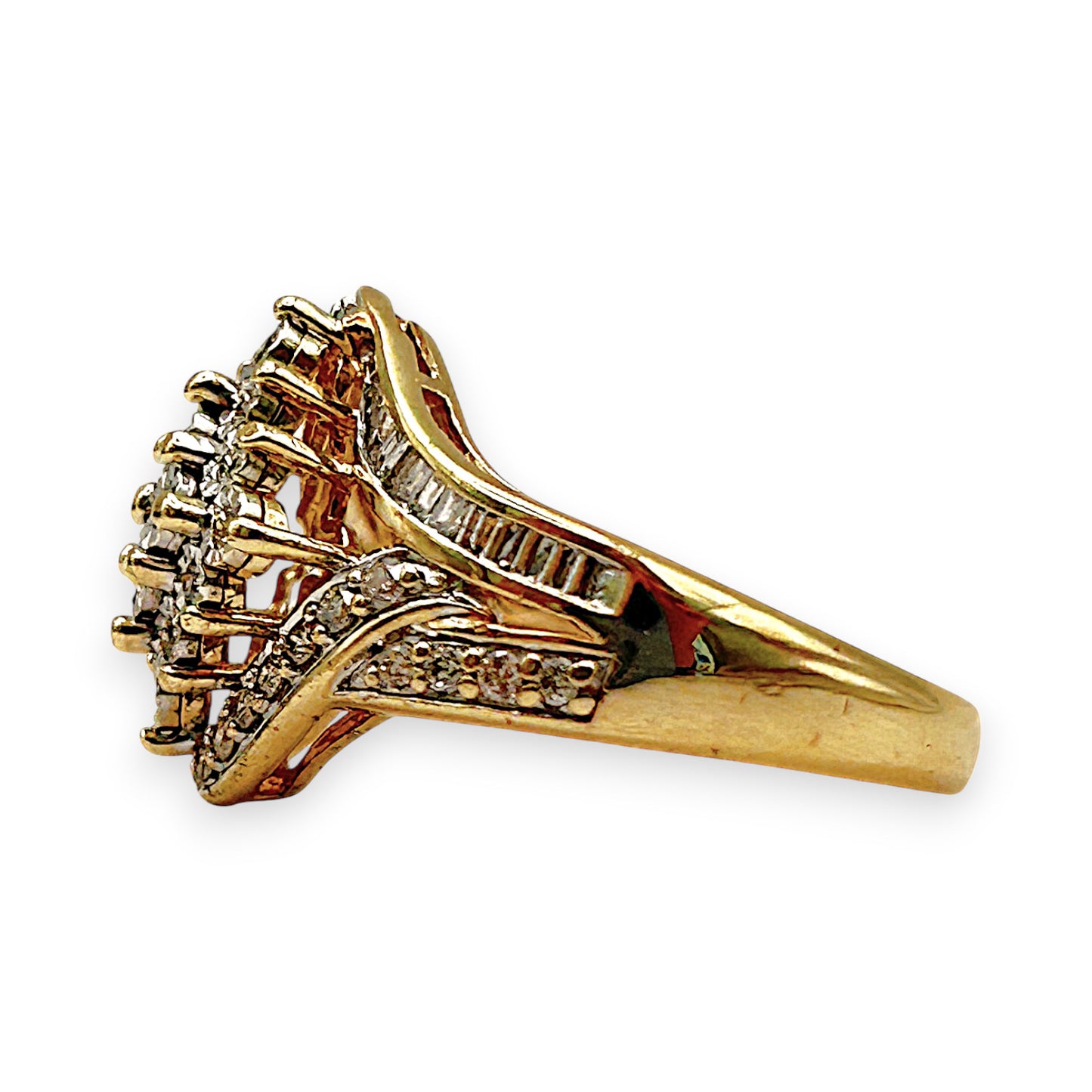 GOLD DEAL | 9kt Gold PROUNDS Radiance Cluster Ring Valuation $2,700