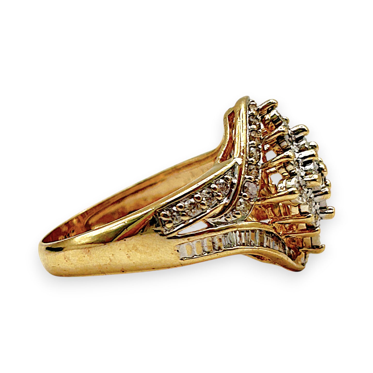 GOLD DEAL | 9kt Gold PROUNDS Radiance Cluster Ring Valuation $2,700