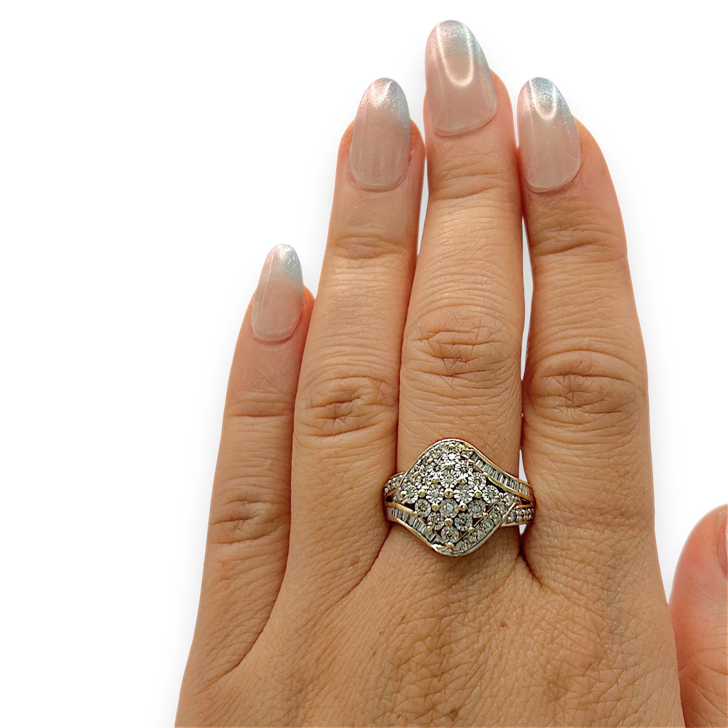 GOLD DEAL | 9kt Gold PROUNDS Radiance Cluster Ring Valuation $2,700