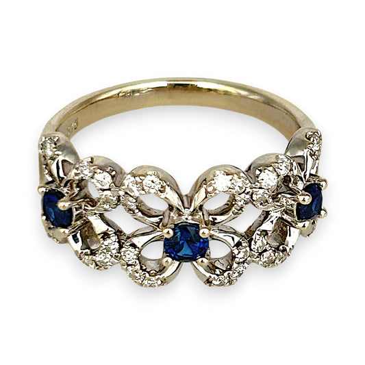 NZGD | 9ct Gold Starlit Sapphire Bouquet Ring Valuation $3,000