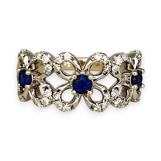 GOLD DEAL | 9kt Gold Starlit Sapphire Bouquet Ring Valuation $3,000