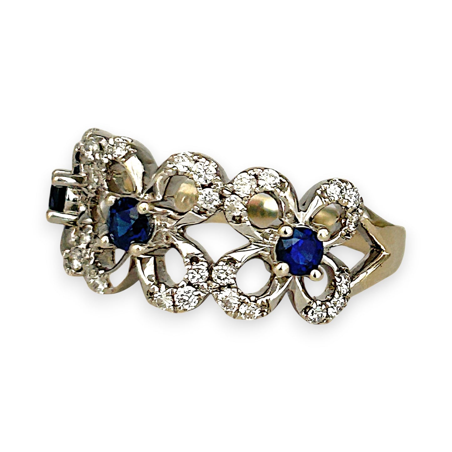 GOLD DEAL | 9kt Gold Starlit Sapphire Bouquet Ring Valuation $3,000