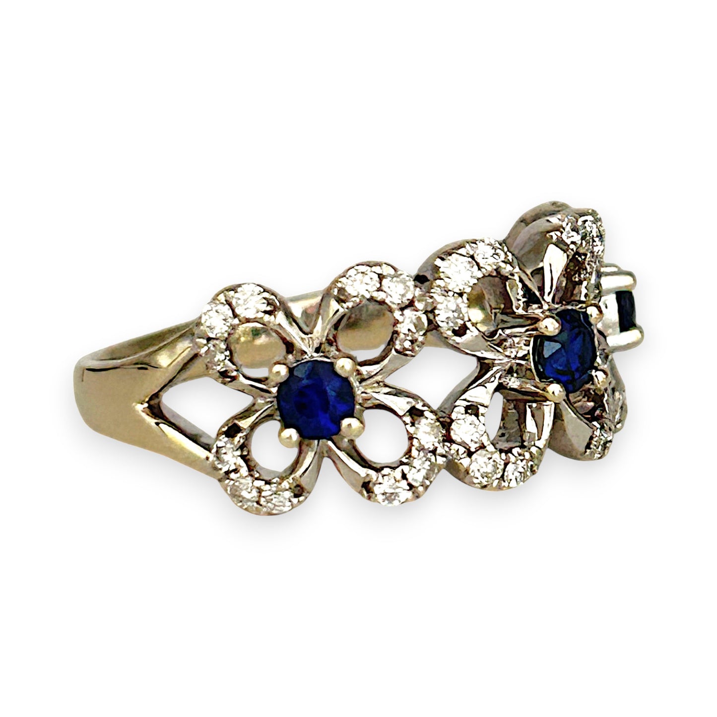GOLD DEAL | 9kt Gold Starlit Sapphire Bouquet Ring Valuation $3,000