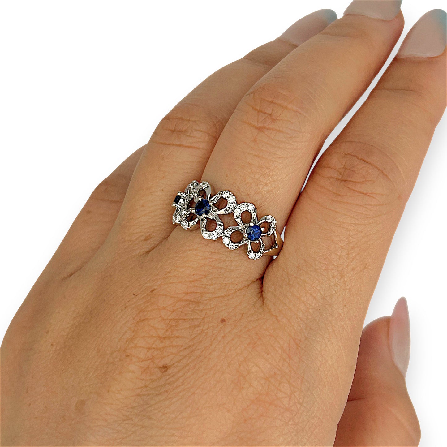 GOLD DEAL | 9kt Gold Starlit Sapphire Bouquet Ring Valuation $3,000