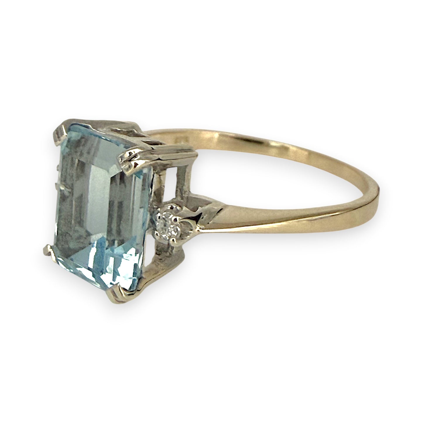 NZGD | 9ct Gold Aqua Tranquility Ring Size R