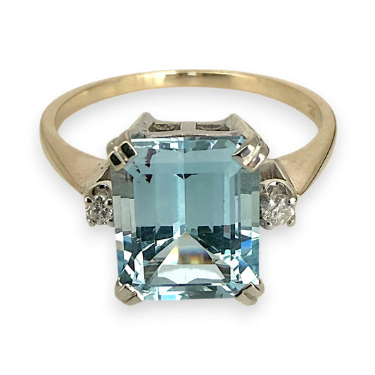 NZGD | 9ct Gold Aqua Tranquility Ring Size R