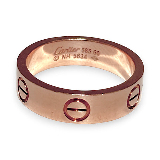 14ct Rose Gold Cartier Love Ring Size S. R # 228