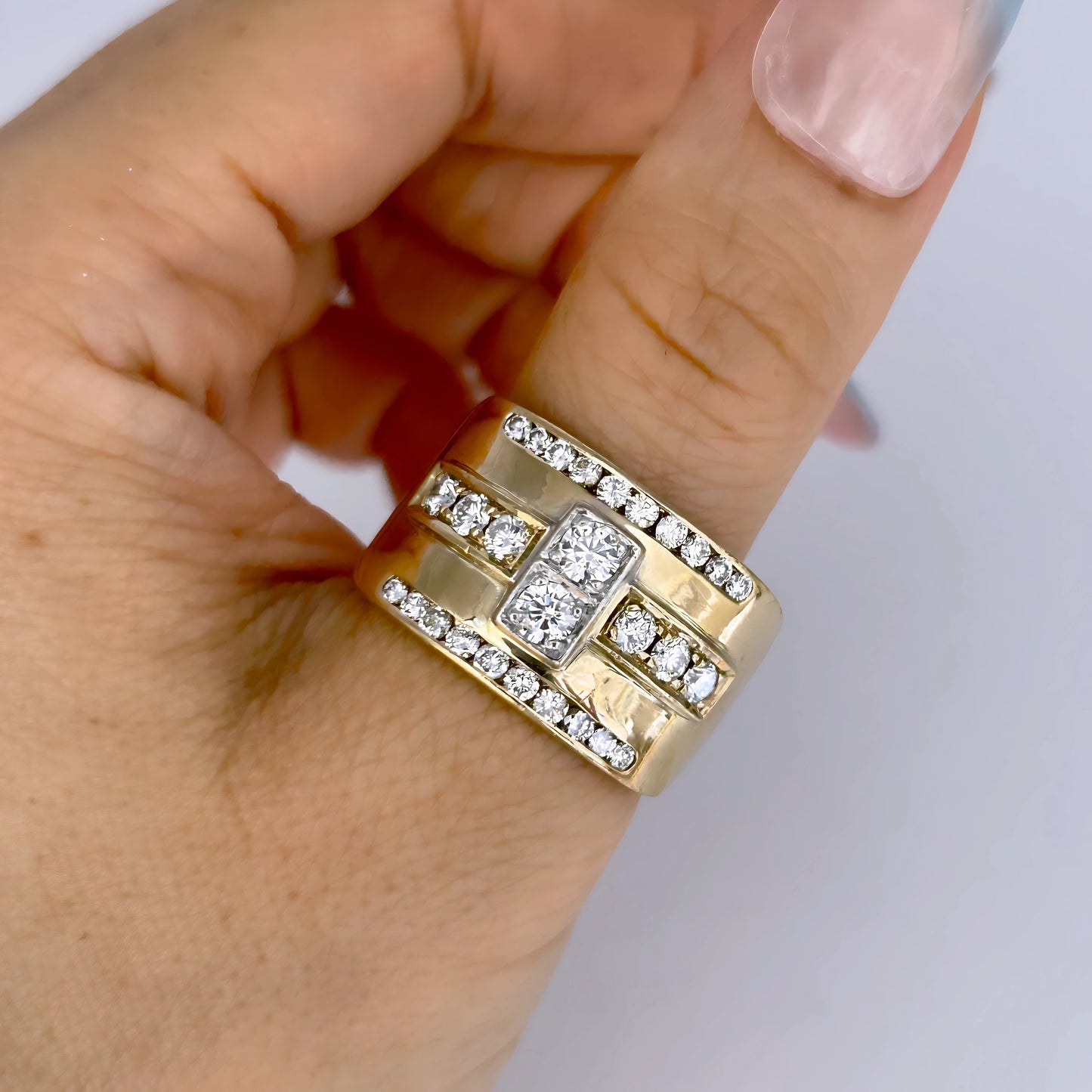 XMAS DEAL | 9kt Gold Ring Diamond Statement Ring TDW 1.44ct.Valuation $10,200