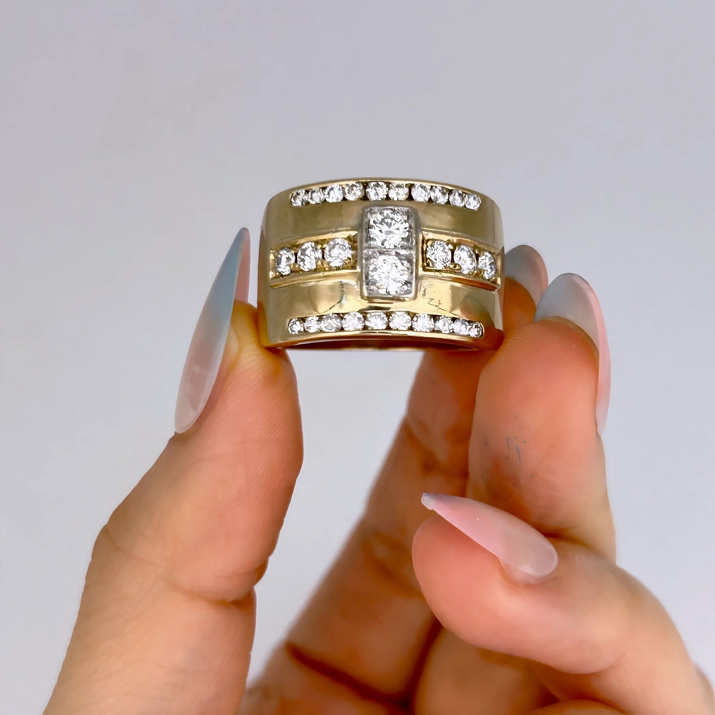 XMAS DEAL | 9kt Gold Ring Diamond Statement Ring TDW 1.44ct.Valuation $10,200