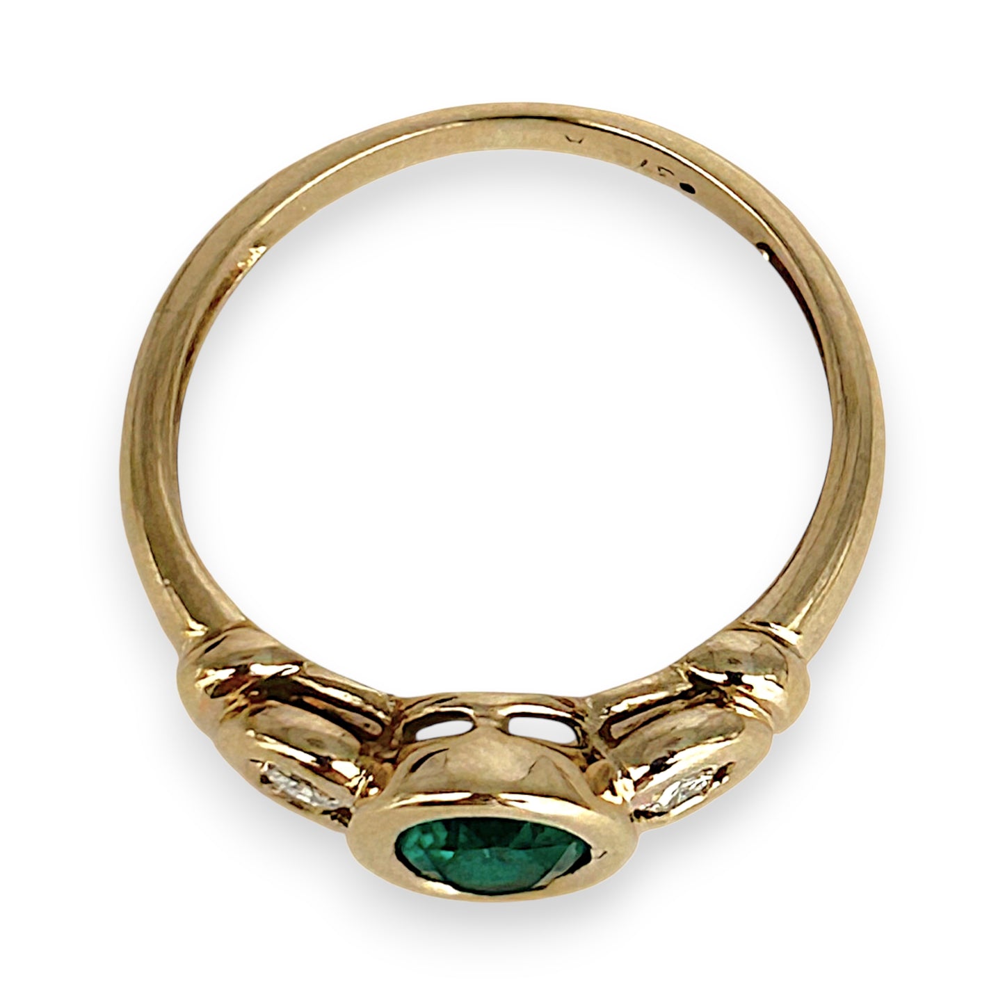 GOLD DEAL | 9kt Gold Emerald Dawn Trilogy Ring