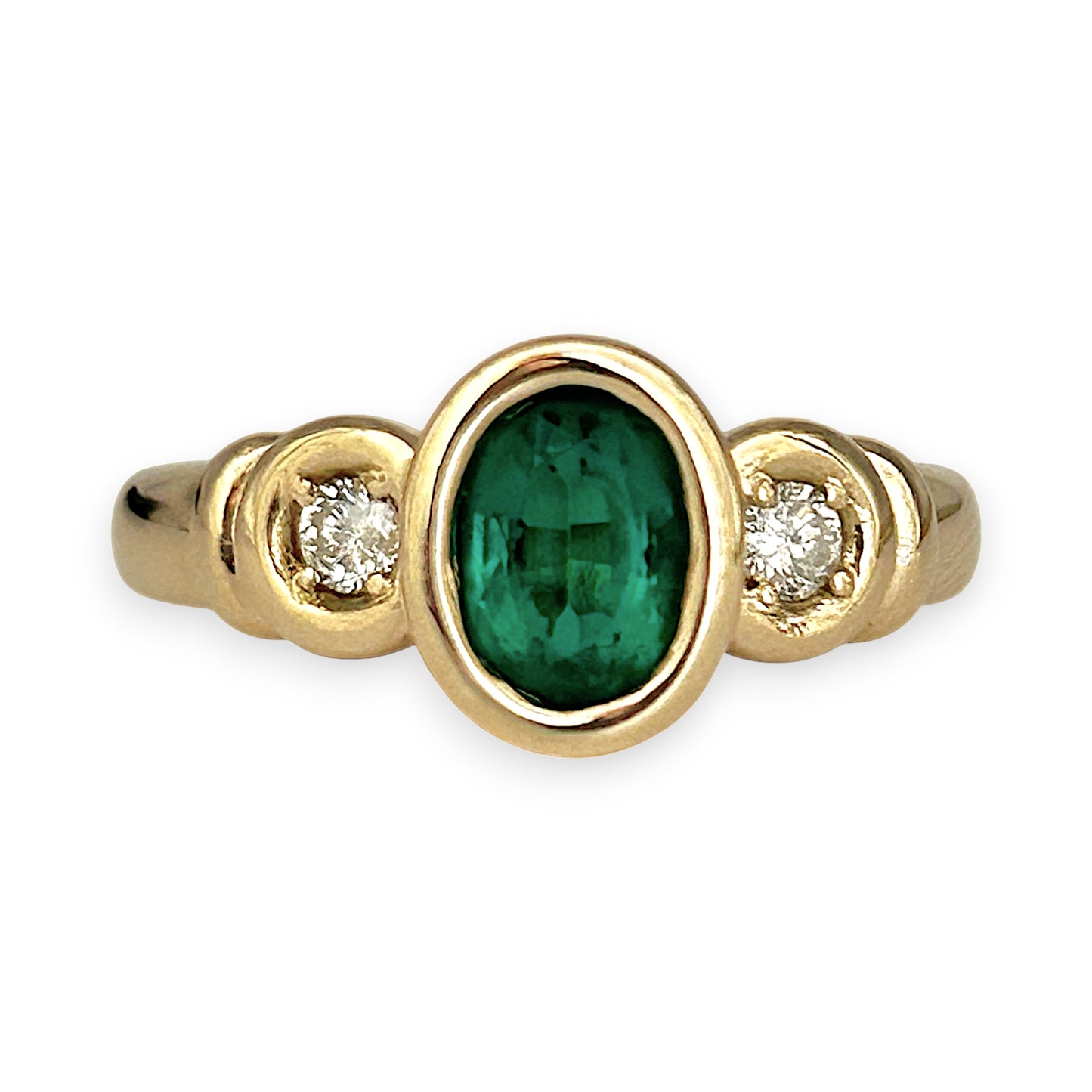 GOLD DEAL | 9kt Gold Emerald Dawn Trilogy Ring