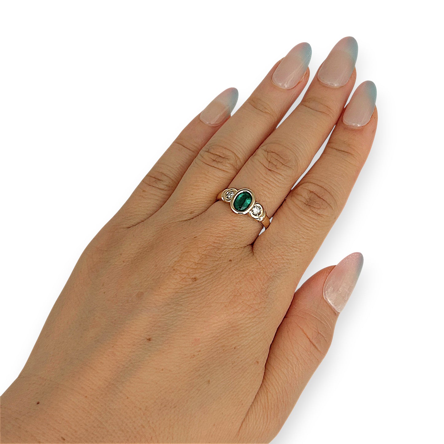 GOLD DEAL | 9kt Gold Emerald Dawn Trilogy Ring