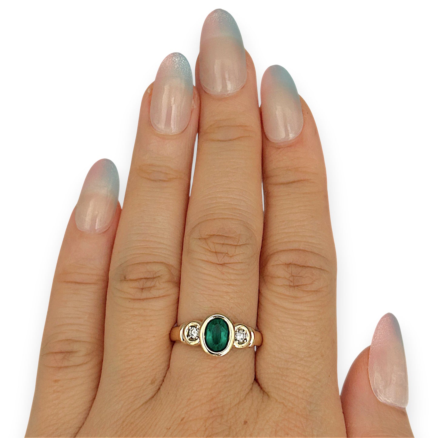 GOLD DEAL | 9kt Gold Emerald Dawn Trilogy Ring