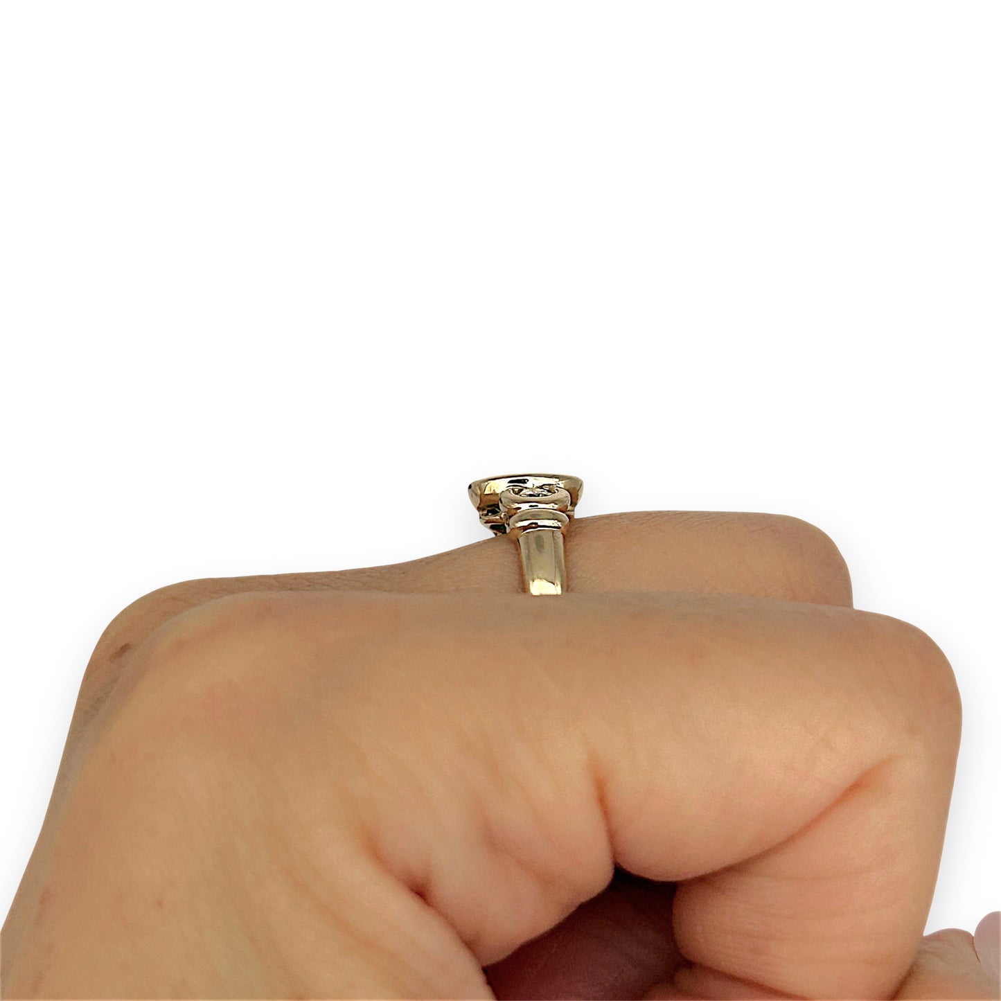 GOLD DEAL | 9kt Gold Emerald Dawn Trilogy Ring