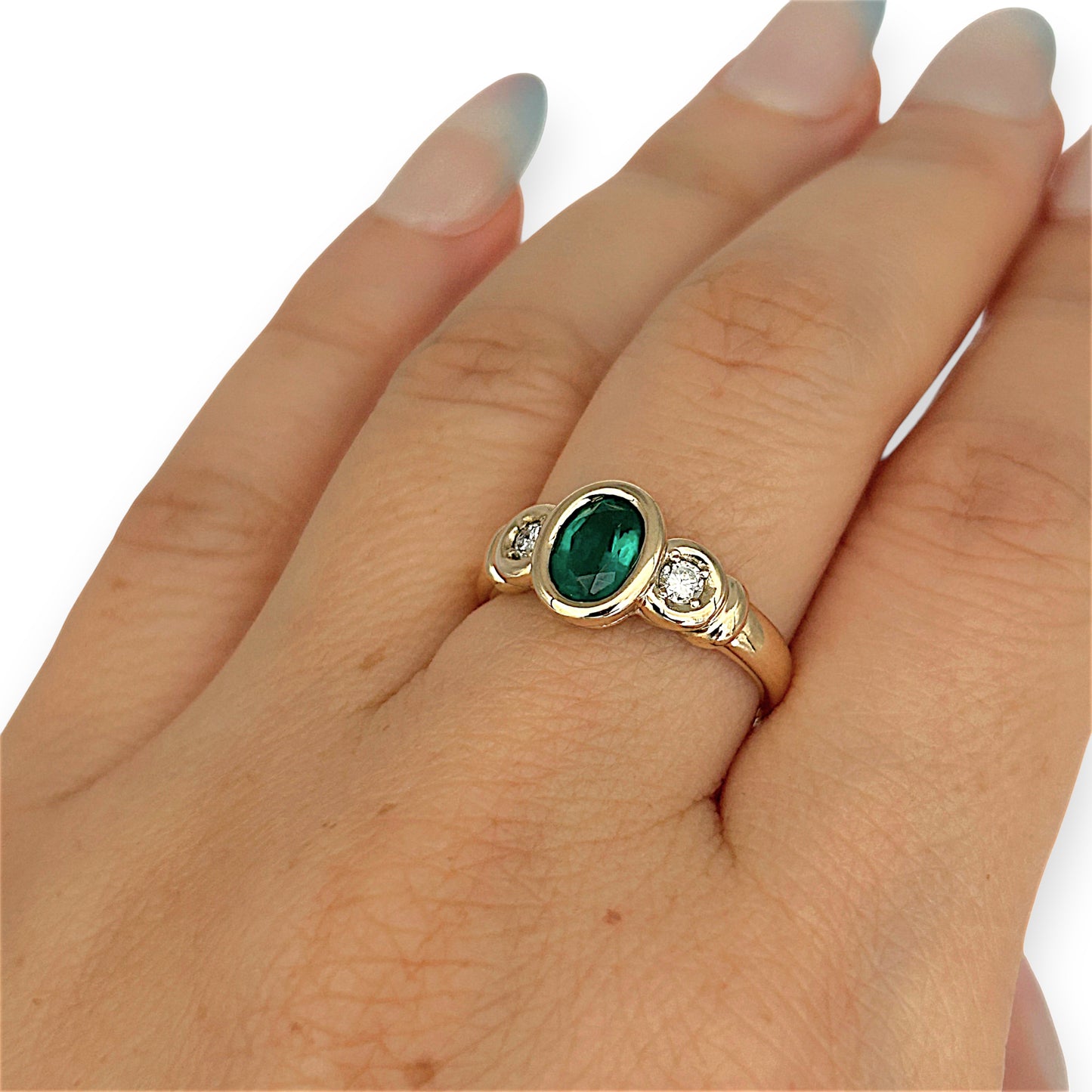 GOLD DEAL | 9kt Gold Emerald Dawn Trilogy Ring