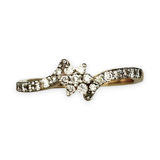 GOLD DEAL | 14ct (14K) Gold Cluster Blossom Diamond Ring N1/2