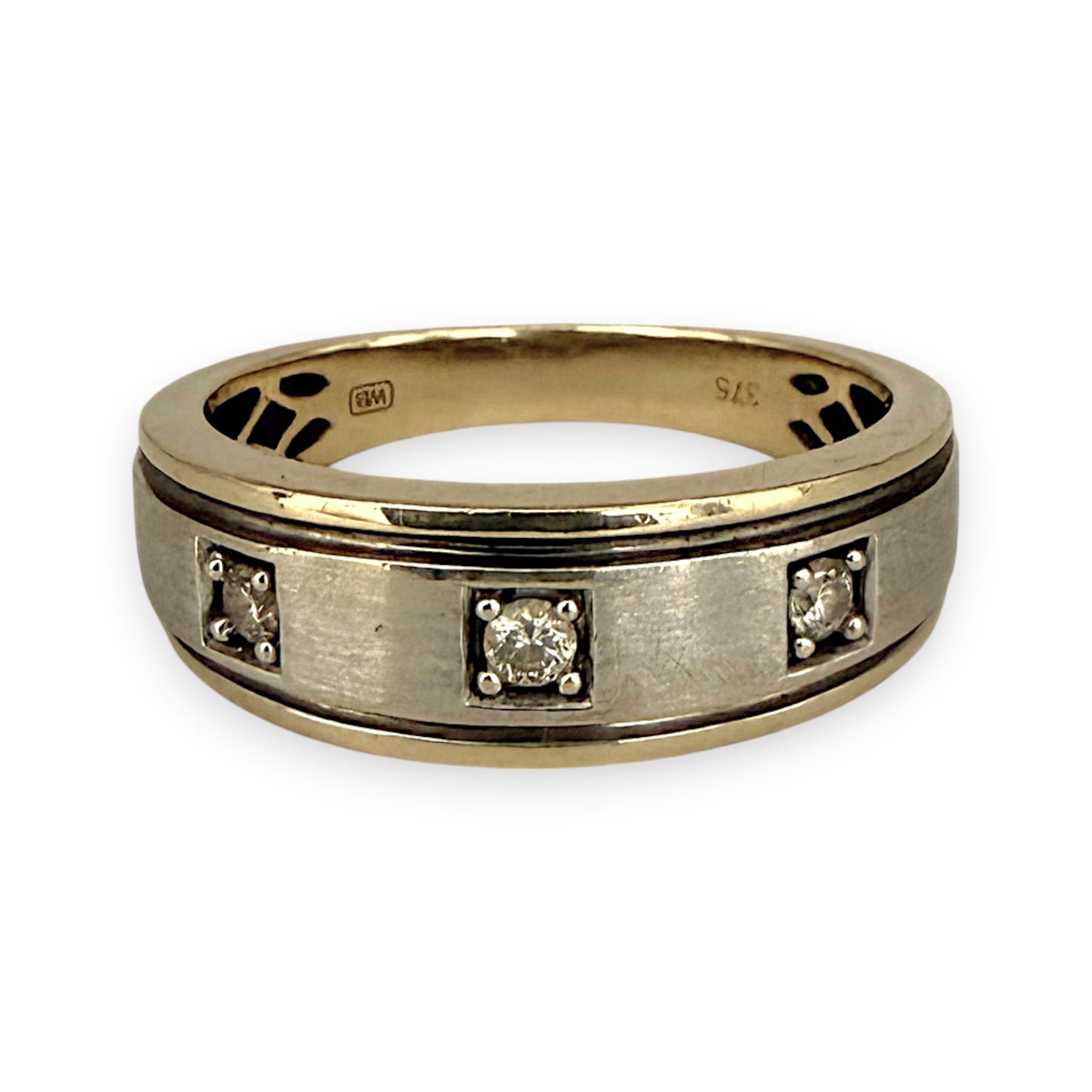 NZGD | 9ct Y/W Gold Dual Aura Diamond Band Ring Size R