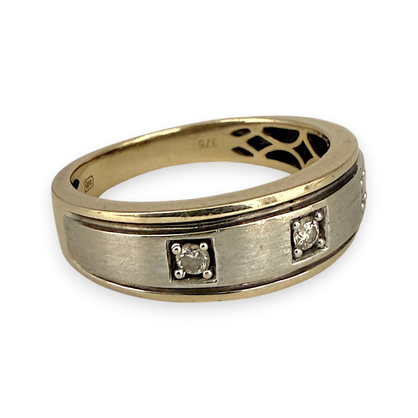 NZGD | 9ct Y/W Gold Dual Aura Diamond Band Ring Size R