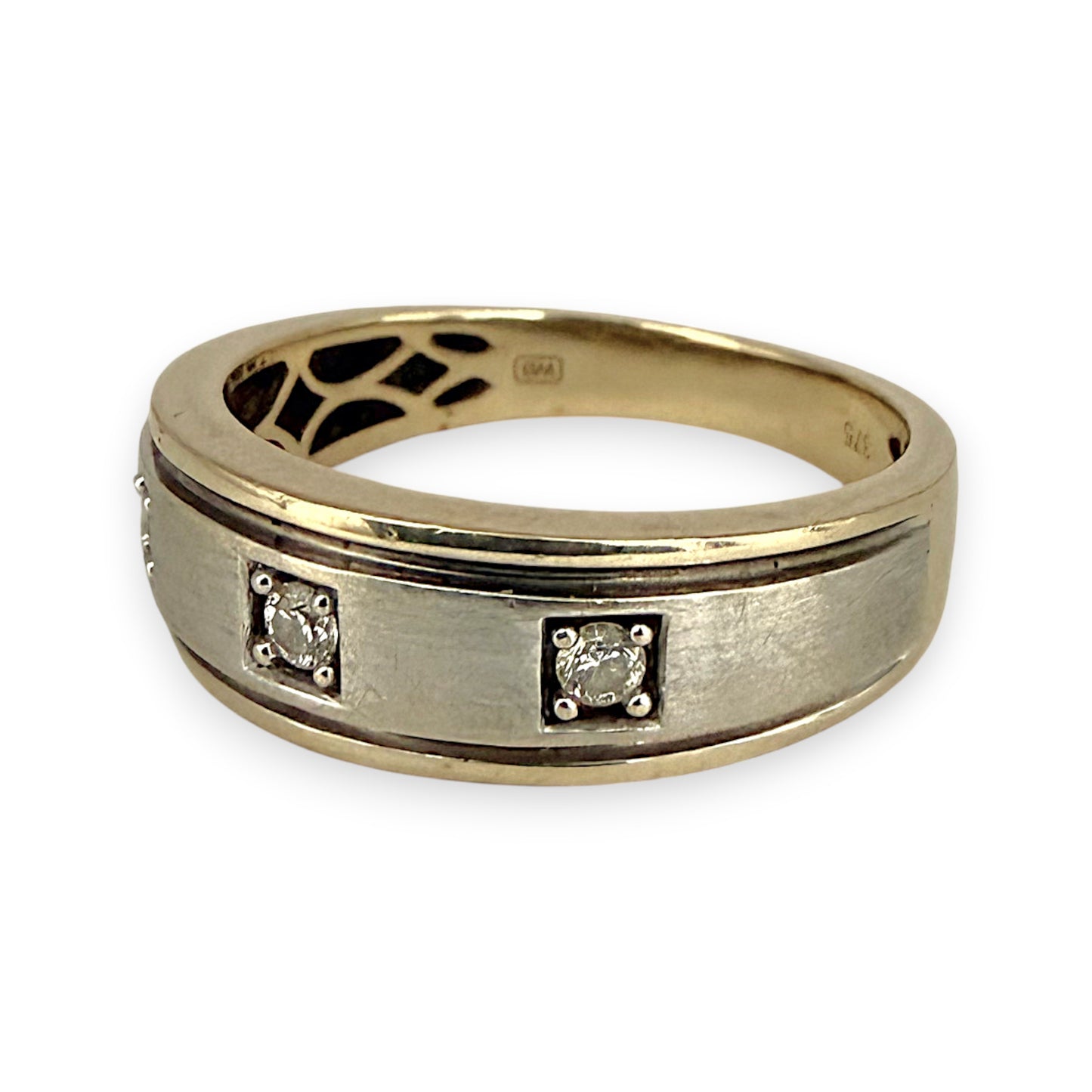 NZGD | 9ct Y/W Gold Dual Aura Diamond Band Ring Size R