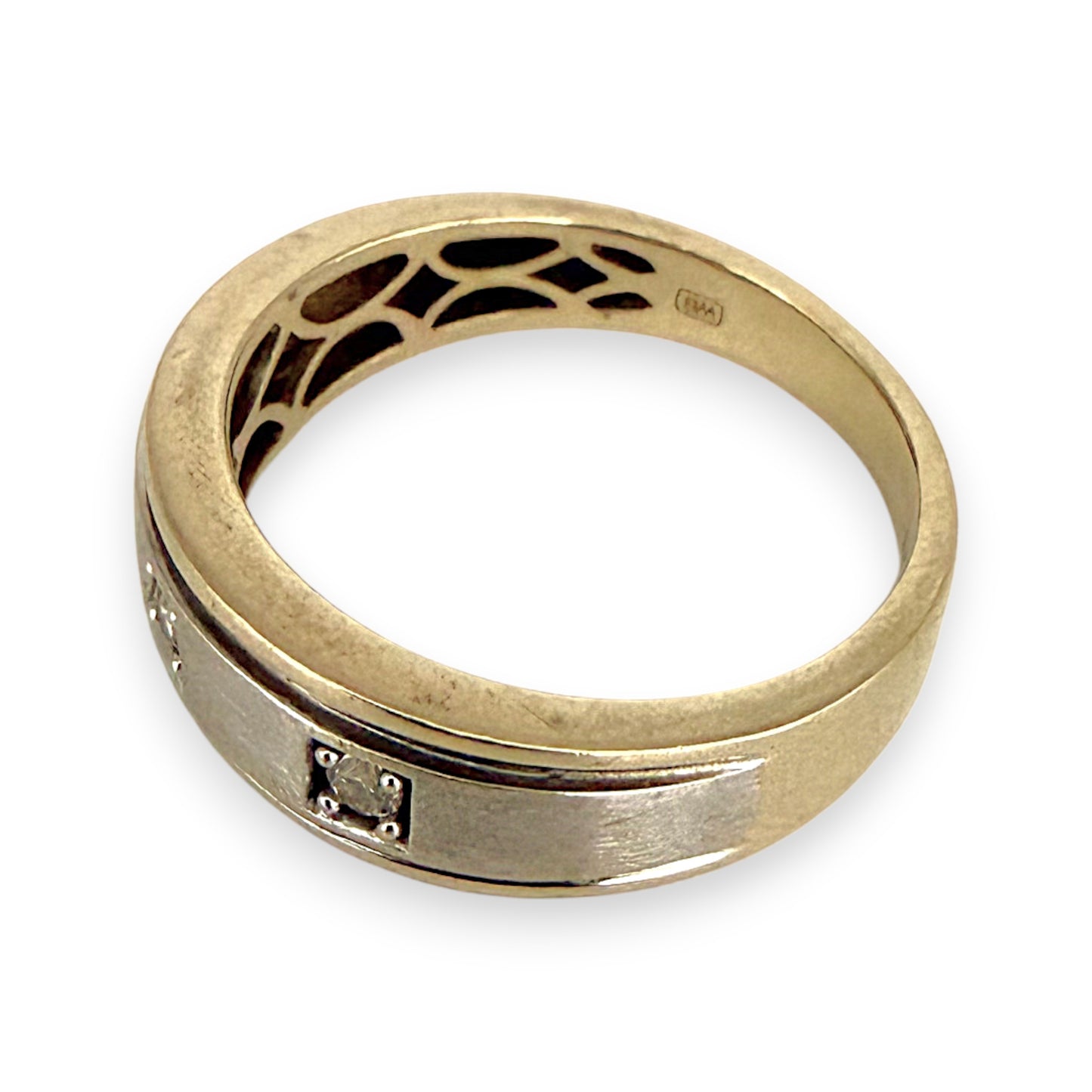 NZGD | 9ct Y/W Gold Dual Aura Diamond Band Ring Size R