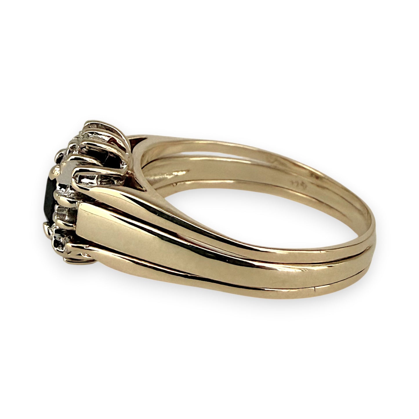 NZGD | 9ct Gold Vintage Midnight Sapphire Ring Size P