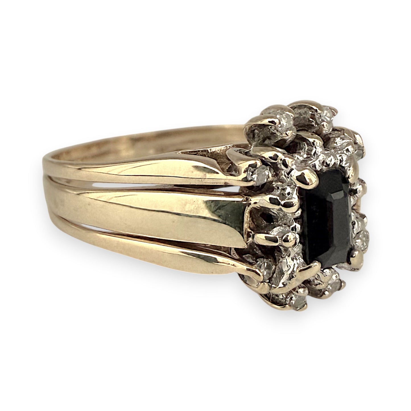 NZGD | 9ct Gold Vintage Midnight Sapphire Ring Size P