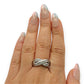 GOLD DEAL | 9kt White Gold Frosted Diamond Weave Ring Valuation $2,300