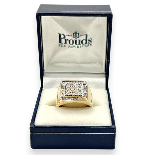 GOLD DEAL | 9kt Gold PROUNDS Golden Lattice Signet Ring Valuation $2,800
