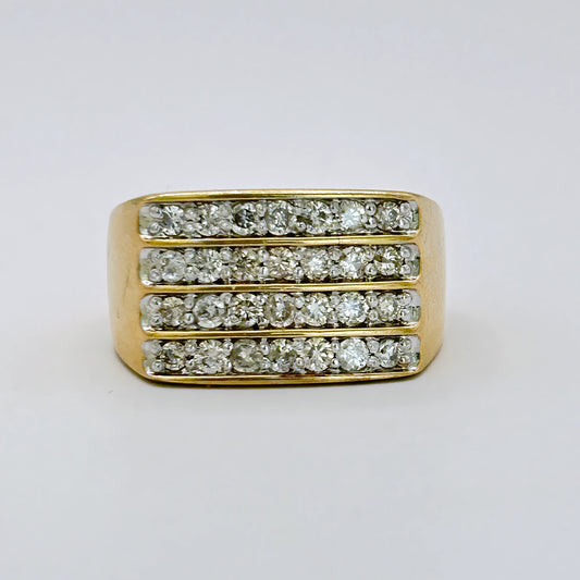 XMAS DEAL | 9kt Gold Radiance Signet Ring with Diamonds TDW 0.85ct.Valuation $4,000
