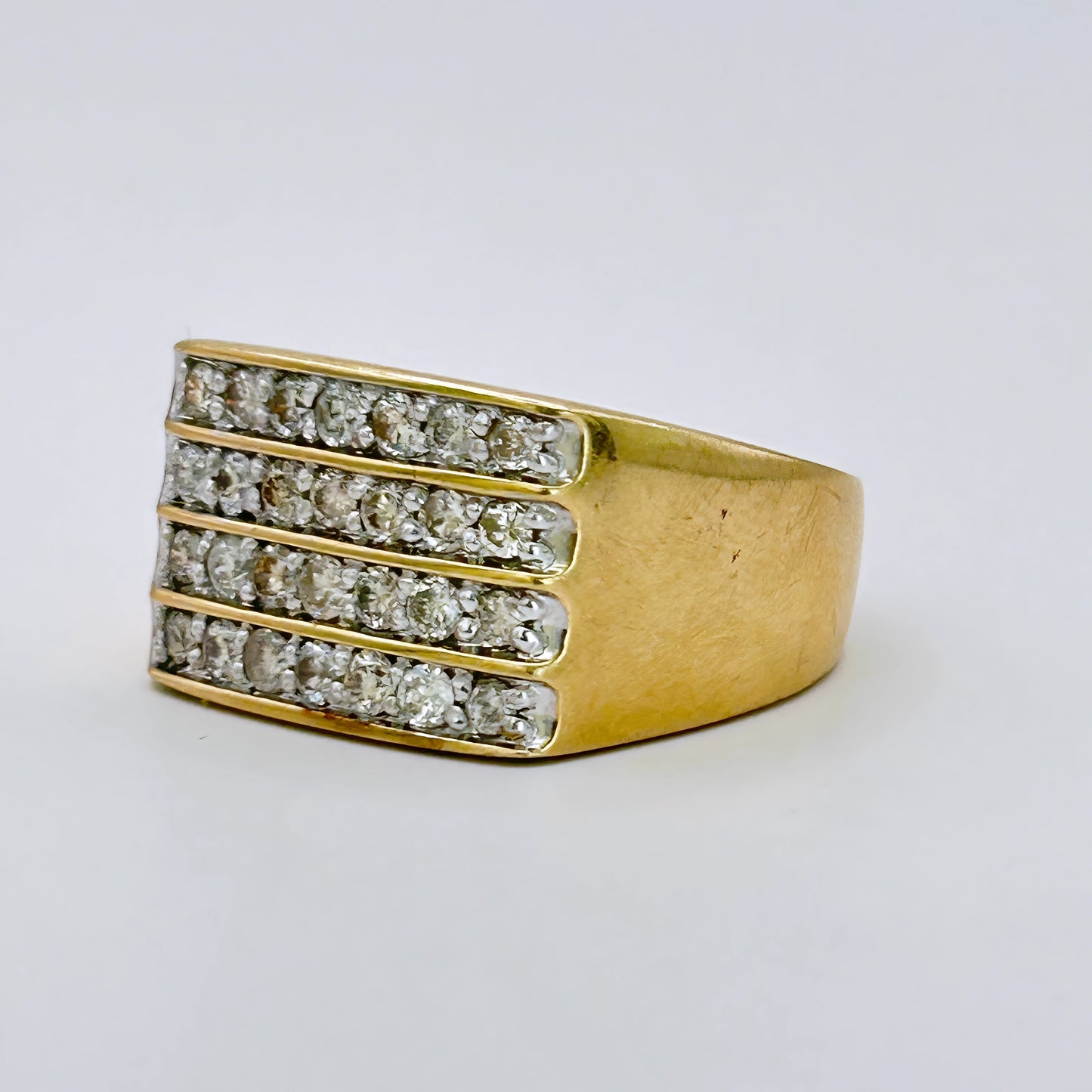 GOLD DEAL | 9kt Gold Radiance Signet Ring with Diamonds TDW 0.85ct.Valuation $4,000