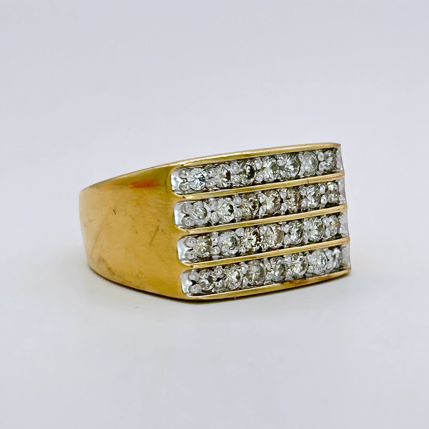 GOLD DEAL | 9kt Gold Radiance Signet Ring with Diamonds TDW 0.85ct.Valuation $4,000