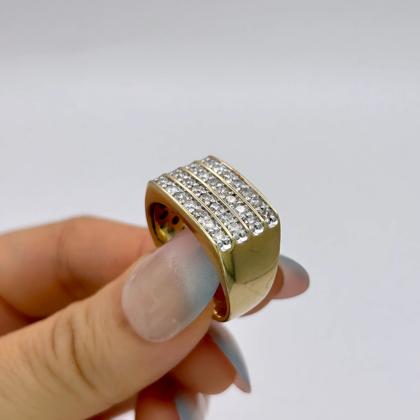 GOLD DEAL | 9kt Gold Radiance Signet Ring with Diamonds TDW 0.85ct.Valuation $4,000