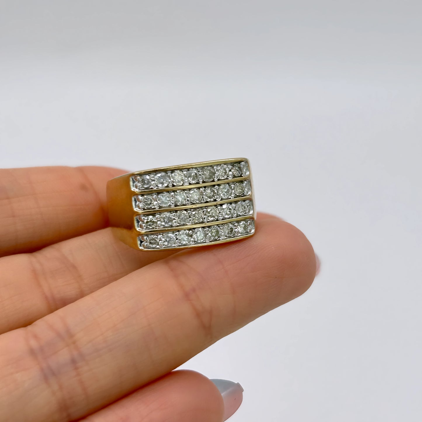 GOLD DEAL | 9kt Gold Radiance Signet Ring with Diamonds TDW 0.85ct.Valuation $4,000