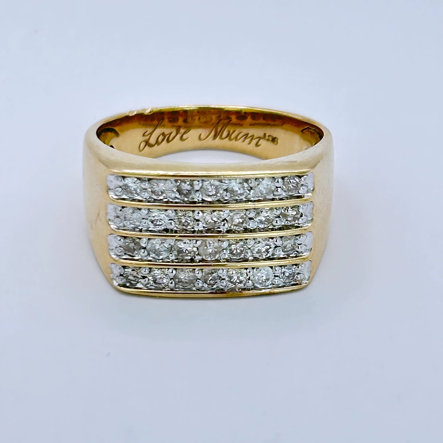 GOLD DEAL | 9kt Gold Radiance Signet Ring with Diamonds TDW 0.85ct.Valuation $4,000