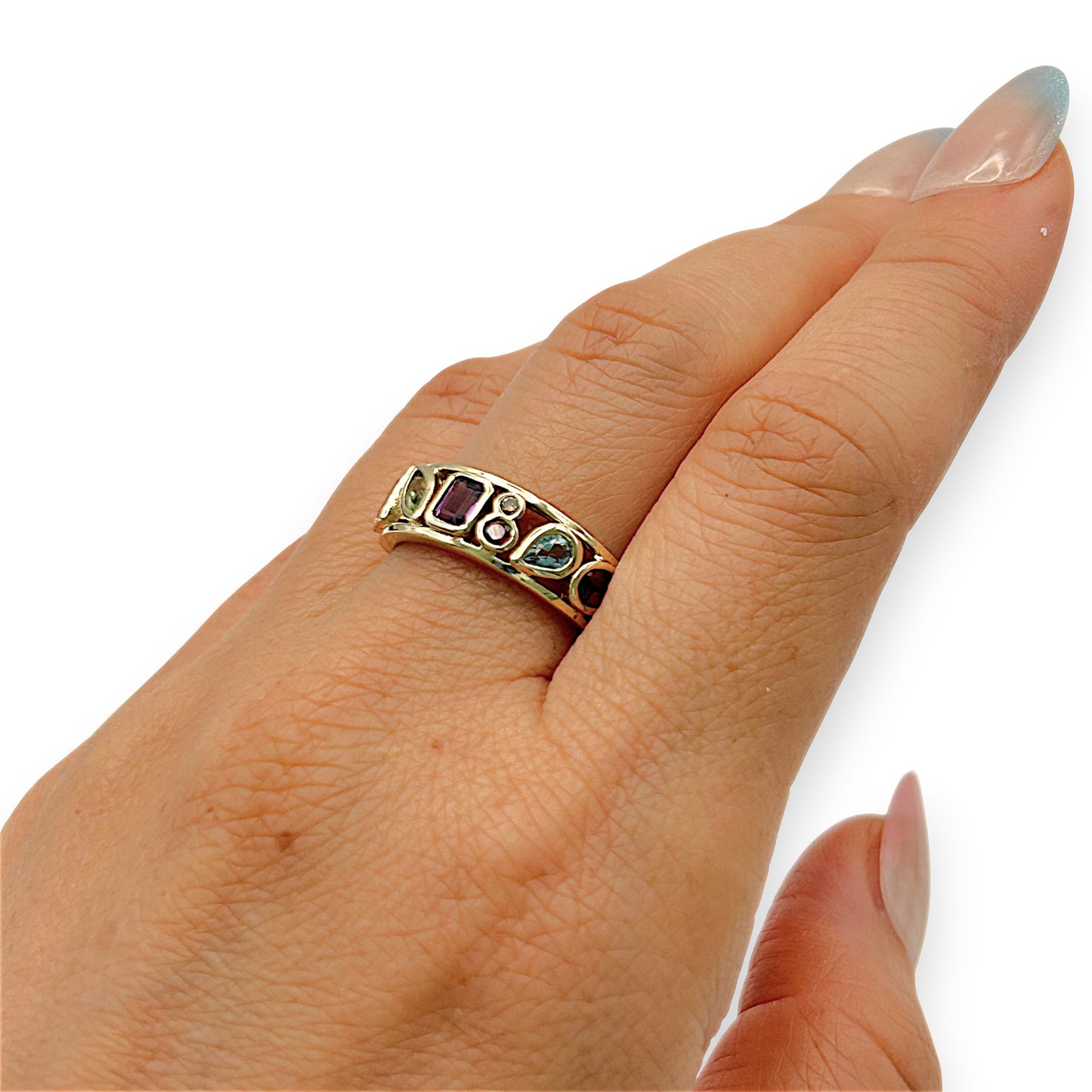 GOLD DEAL | 9kt Gold Aurora Serenade Band Ring Size N