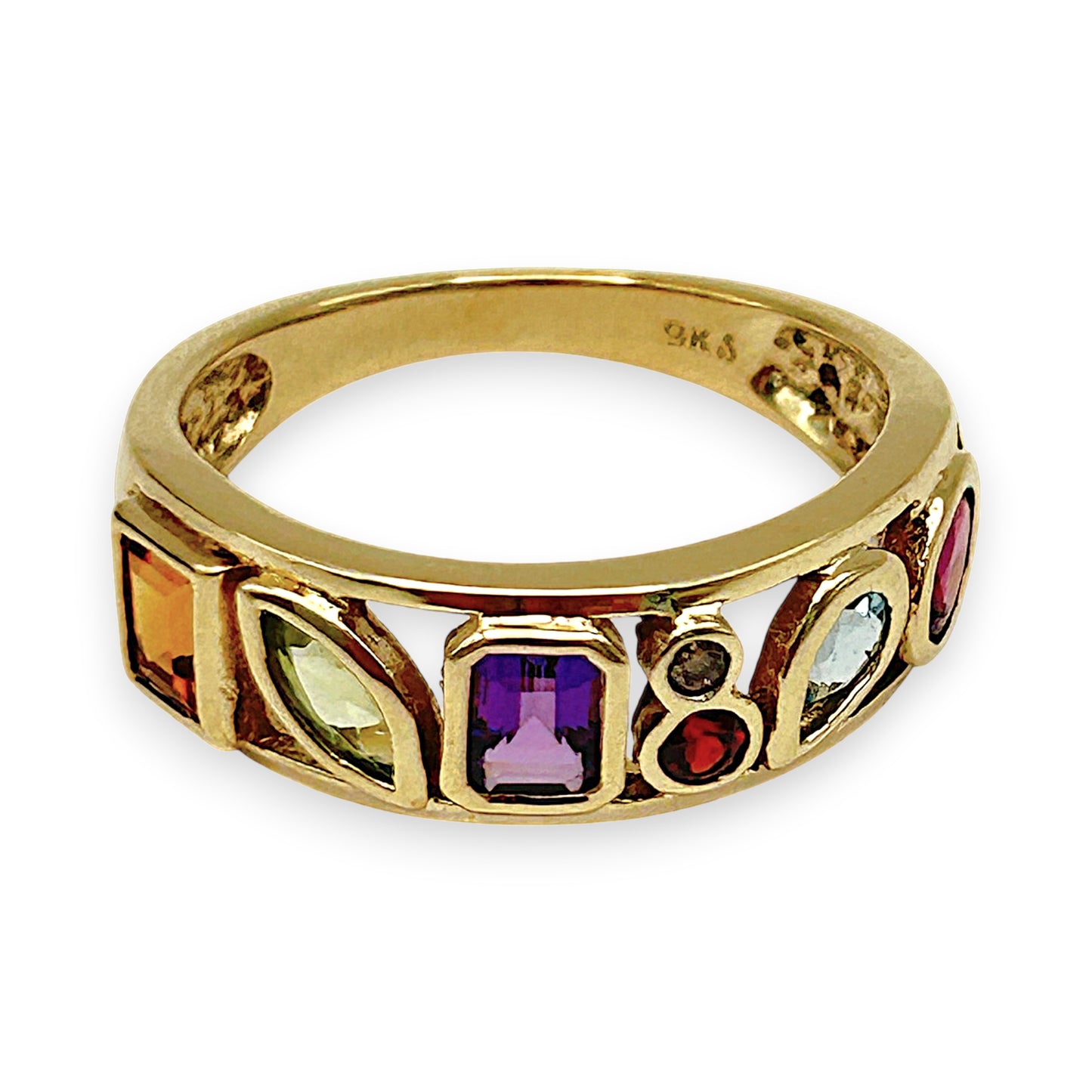 GOLD DEAL | 9kt Gold Aurora Serenade Band Ring Size N