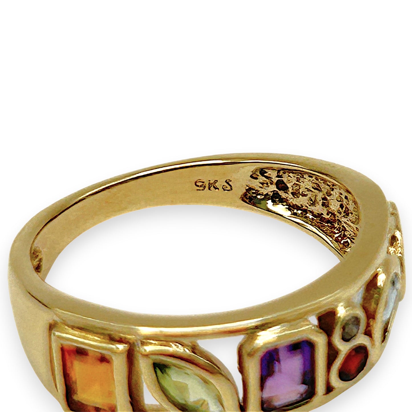 GOLD DEAL | 9kt Gold Aurora Serenade Band Ring Size N