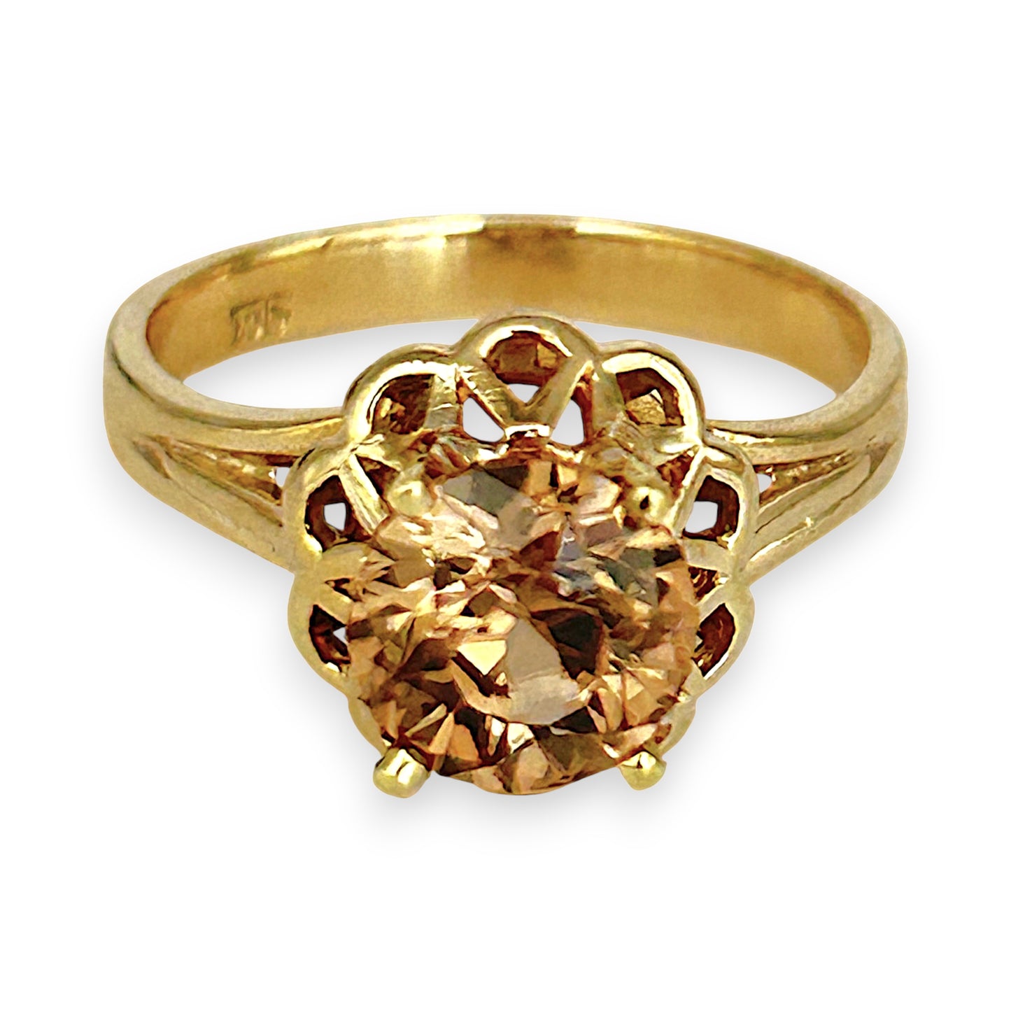 GOLD DEAL | 9kt Gold  Earthlight Topaz Crown Ring