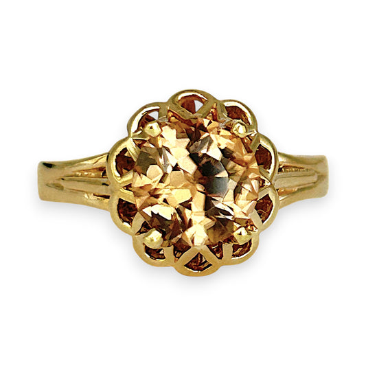 GOLD DEAL | 9kt Gold  Earthlight Topaz Crown Ring