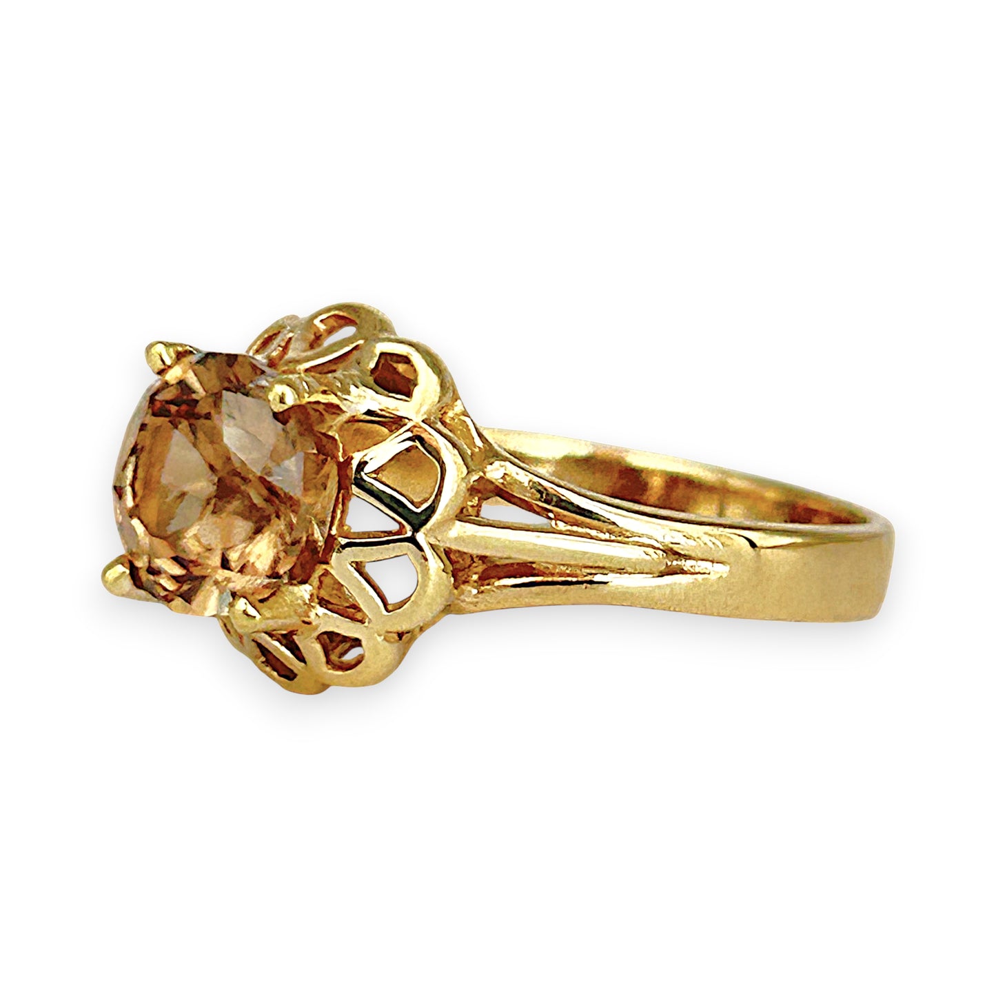 GOLD DEAL | 9kt Gold  Earthlight Topaz Crown Ring
