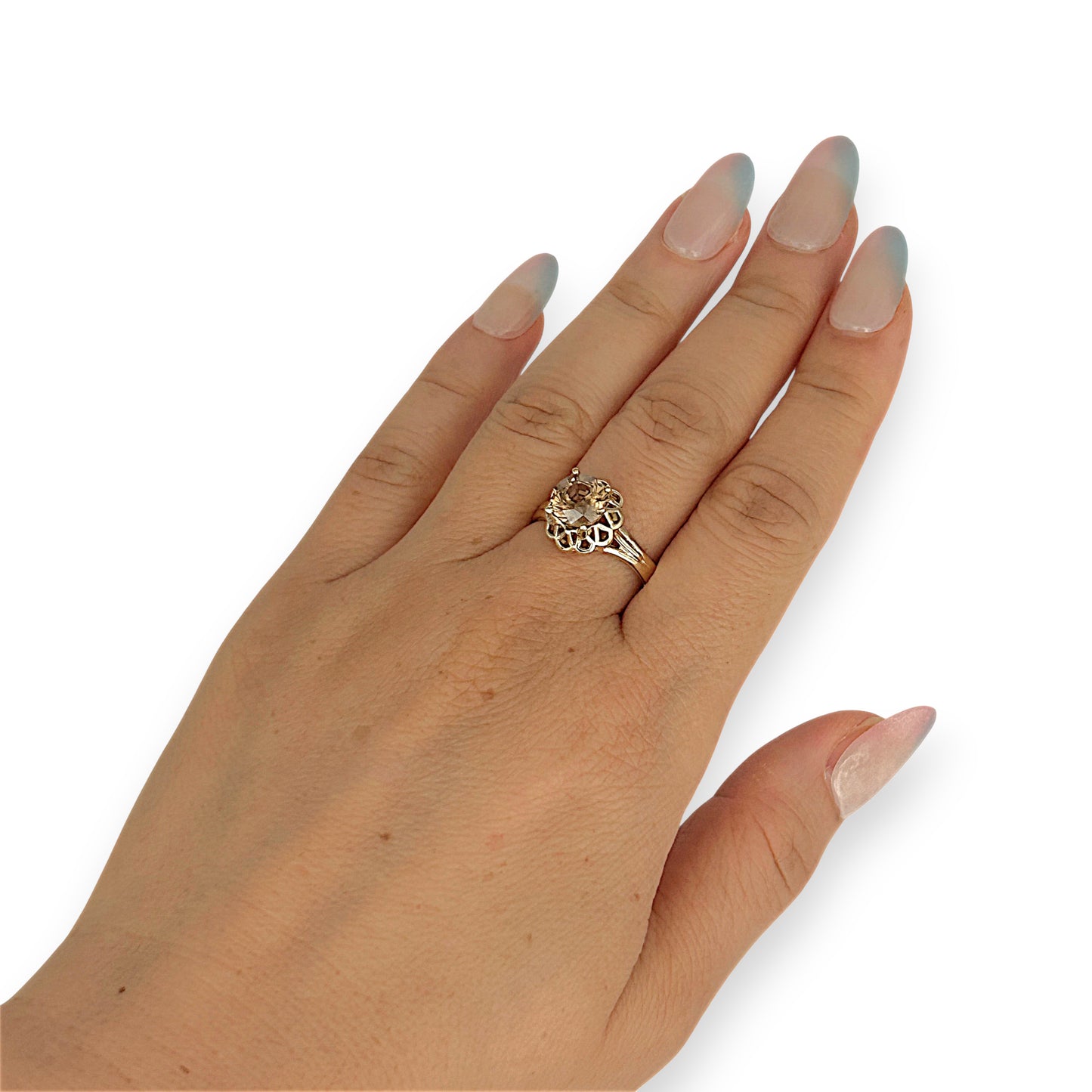 GOLD DEAL | 9kt Gold  Earthlight Topaz Crown Ring